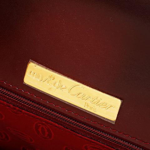カルティエ CARTIER マストドゥ レザー ハンドバッグ レッド WS22612