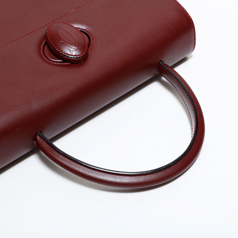 カルティエ CARTIER マストドゥ レザー ハンドバッグ レッド WS22612