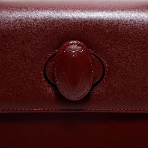 カルティエ CARTIER マストドゥ レザー ハンドバッグ レッド WS22612