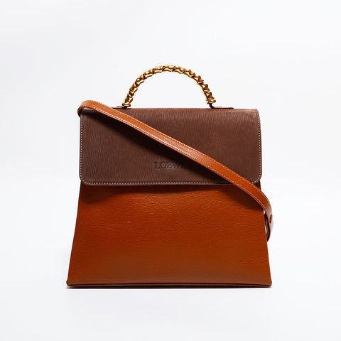 ロエベ LOEWE ベラスケス レザー 2way ショルダーバッグ ブラウン WS22613