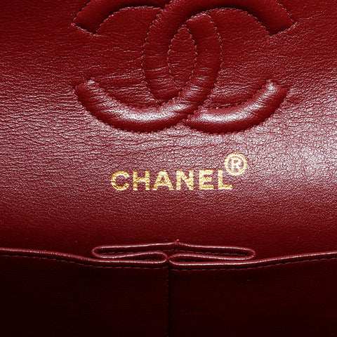 シャネル CHANEL 5番台 1997-1999 ダブルフラップ ラムスキン マトラッセ 23 ショルダーバッグ ブラック WS22615