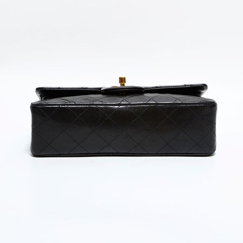 シャネル CHANEL 5番台 1997-1999 ダブルフラップ ラムスキン マトラッセ 23 ショルダーバッグ ブラック WS22615