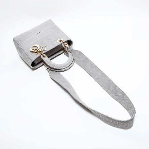 クリスチャンディオール Christian Dior キャンバス レディ D-ライト ショルダーバッグ グレー WS22616