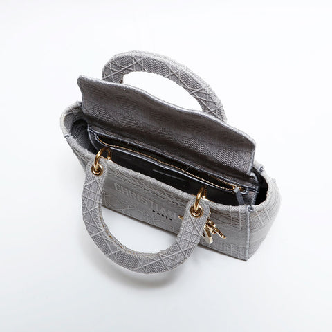 クリスチャンディオール Christian Dior キャンバス レディ D-ライト ショルダーバッグ グレー WS22616