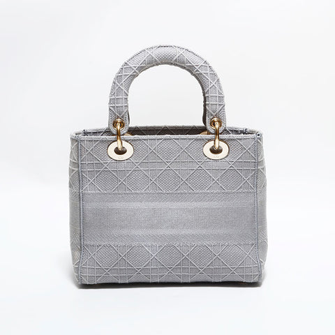 クリスチャンディオール Christian Dior キャンバス レディ D-ライト ショルダーバッグ グレー WS22616