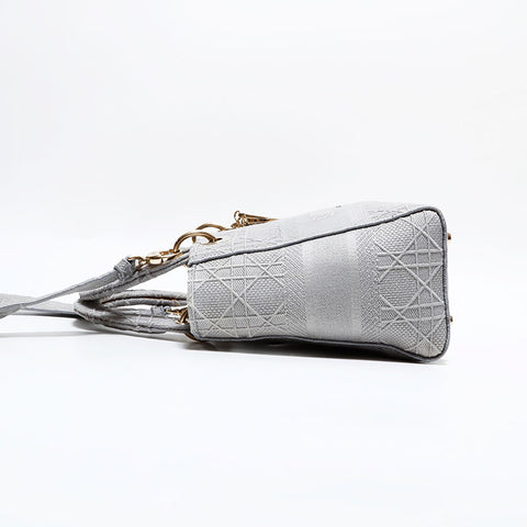 クリスチャンディオール Christian Dior キャンバス レディ D-ライト ショルダーバッグ グレー WS22616