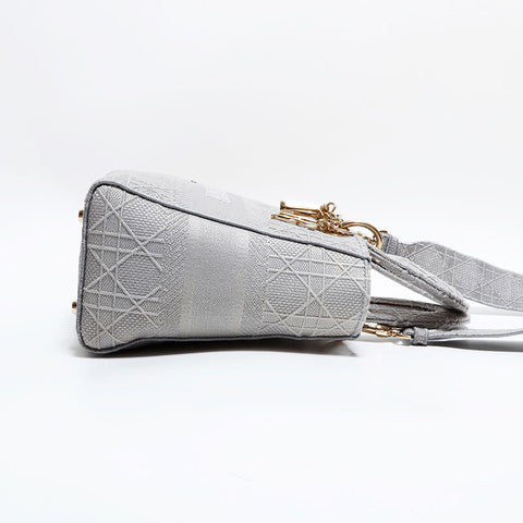 クリスチャンディオール Christian Dior キャンバス レディ D-ライト ショルダーバッグ グレー WS22616