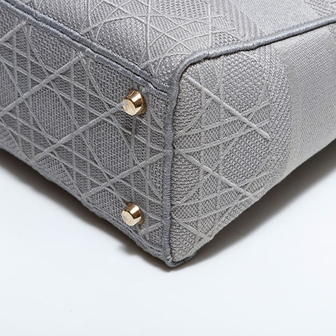 クリスチャンディオール Christian Dior キャンバス レディ D-ライト ショルダーバッグ グレー WS22616