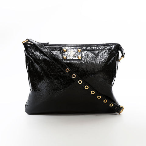 フェンディ FENDI パテントレザー メッセンジャー ショルダーバッグ ブラック WS22618