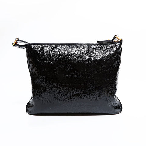 フェンディ FENDI パテントレザー メッセンジャー ショルダーバッグ ブラック WS22618