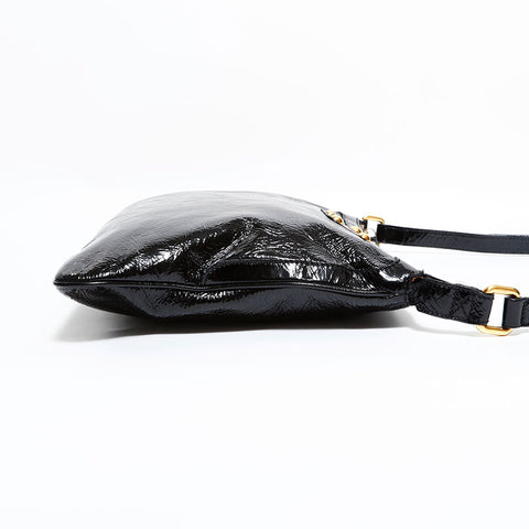 フェンディ FENDI パテントレザー メッセンジャー ショルダーバッグ ブラック WS22618
