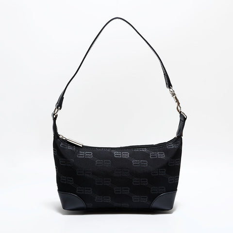 バレンシアガ BALENCIAGA ロゴ キャンバス ショルダーバッグ ブラック WS22622