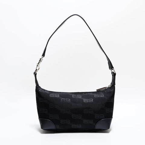 バレンシアガ BALENCIAGA ロゴ キャンバス ショルダーバッグ ブラック WS22622