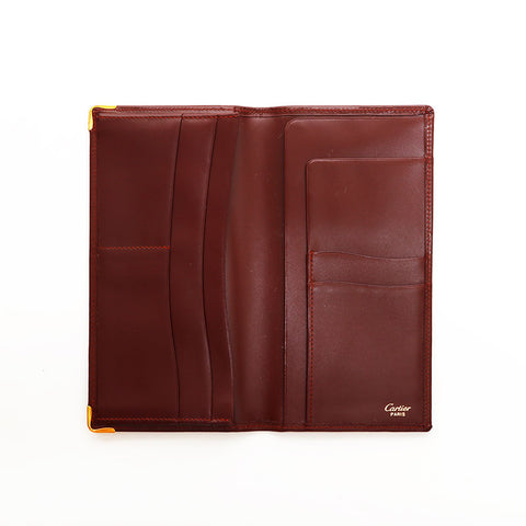 カルティエ CARTIER レザー マスト ドゥ 長財布 レッド WS22626