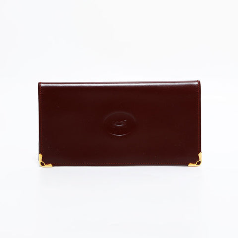 カルティエ CARTIER レザー マスト ドゥ 長財布 レッド WS22626