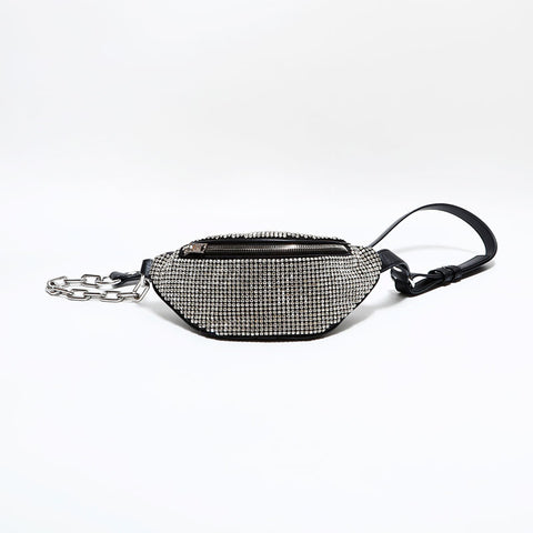 Alexander Wang Sac banane strass noir WS22627