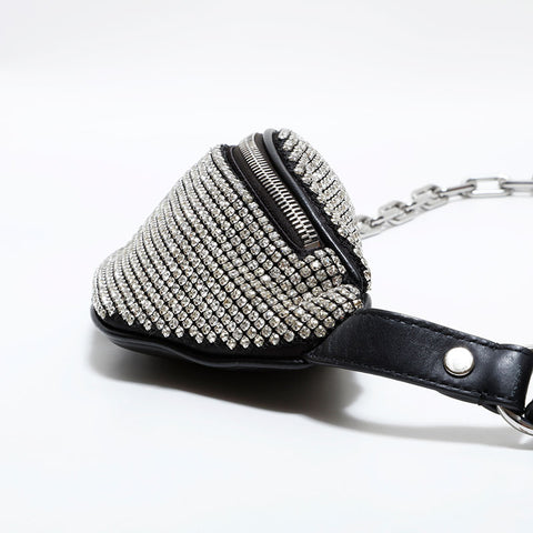 Alexander Wang Sac banane strass noir WS22627
