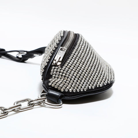 Alexander Wang Sac banane strass noir WS22627