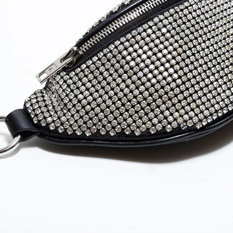 Alexander Wang Sac banane strass noir WS22627