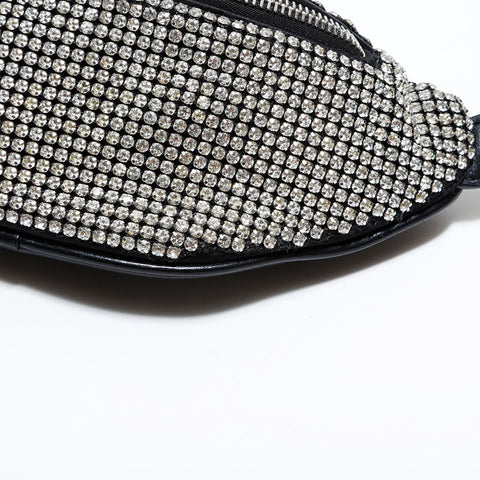 Alexander Wang Sac banane strass noir WS22627