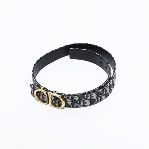 クリスチャンディオール Christian Dior トロッター Size:90/36 ベルト ネイビー WS22632