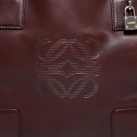 LOEWE Anagram Amazona Leather Handbag Brown WS22640