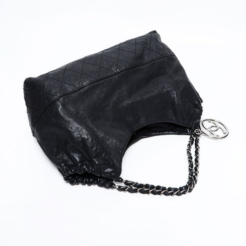 シャネル CHANEL レザー ココカバス チェーン  トートバッグ ブラック WS22641
