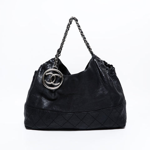 シャネル CHANEL レザー ココカバス チェーン  トートバッグ ブラック WS22641