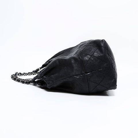 シャネル CHANEL レザー ココカバス チェーン  トートバッグ ブラック WS22641