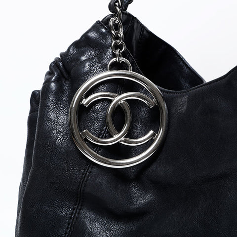 シャネル CHANEL レザー ココカバス チェーン  トートバッグ ブラック WS22641