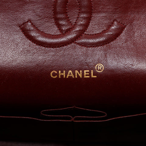 シャネル CHANEL 4番台 1996-1997 マトラッセ ラムスキン ダブルフラップ 25cm ショルダーバッグ ブラック WS22642