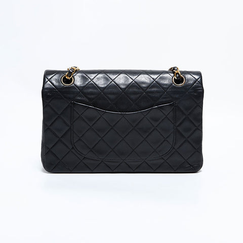 シャネル CHANEL 4番台 1996-1997 マトラッセ ラムスキン ダブルフラップ 25cm ショルダーバッグ ブラック WS22642