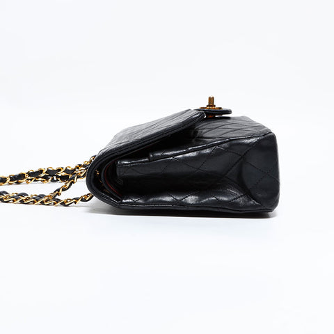 シャネル CHANEL 4番台 1996-1997 マトラッセ ラムスキン ダブルフラップ 25cm ショルダーバッグ ブラック WS22642