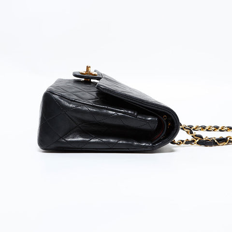 シャネル CHANEL 4番台 1996-1997 マトラッセ ラムスキン ダブルフラップ 25cm ショルダーバッグ ブラック WS22642