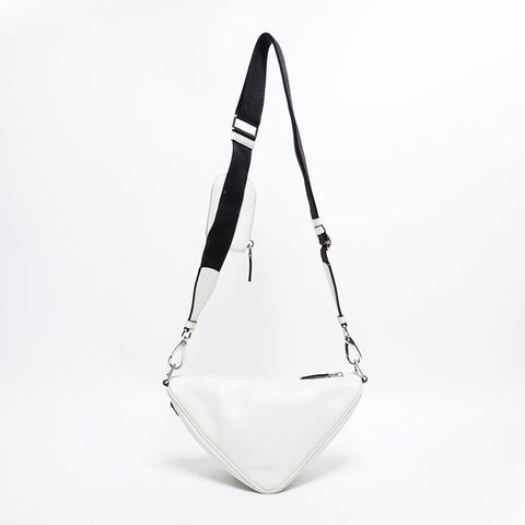 プラダ PRADA レザー トライアングル ショルダーバッグ ホワイト WS22644
