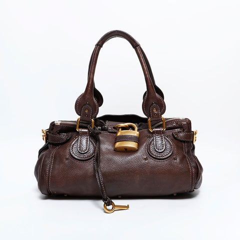 Chloe Leather Paddington Shoulder Bag Brown WS22645
