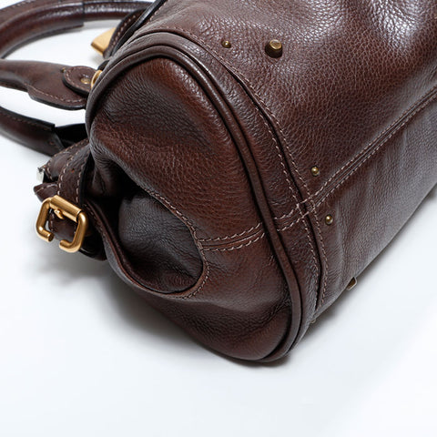 Chloe Leather Paddington Shoulder Bag Brown WS22645