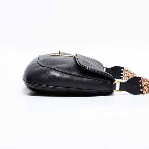 PRADA Chain leather Shoulder Bag black WS22647