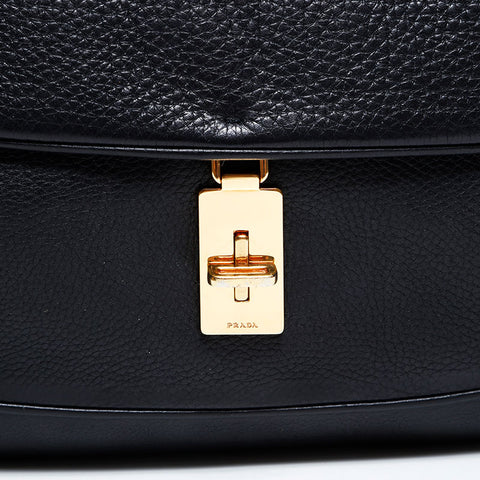 PRADA Chain leather Shoulder Bag black WS22647