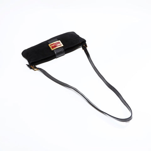 フェンディ FENDI スエード マンマ バケット ショルダーバッグ ブラック WS22651