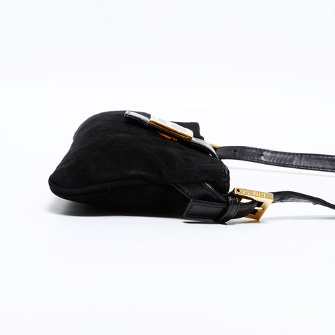 フェンディ FENDI スエード マンマ バケット ショルダーバッグ ブラック WS22651