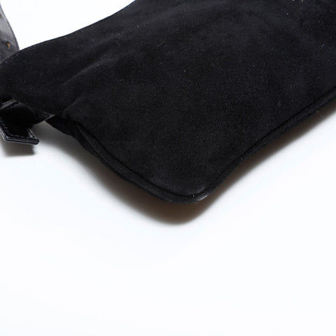 フェンディ FENDI スエード マンマ バケット ショルダーバッグ ブラック WS22651