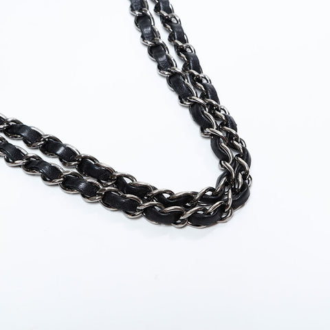 シャネル CHANEL 8番台 2003-2004 ラムスキン チェーン ショルダーバッグ ブラック WS22652