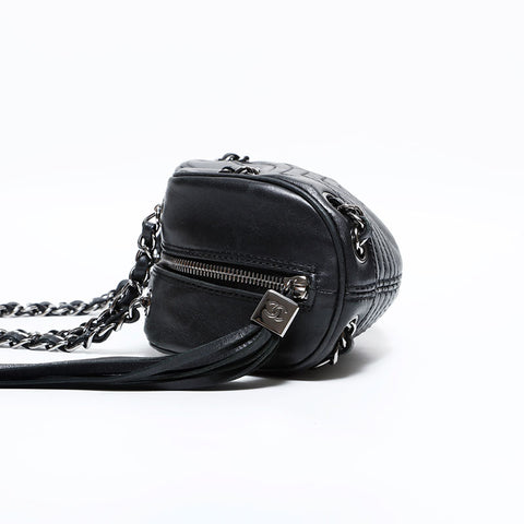シャネル CHANEL 8番台 2003-2004 ラムスキン チェーン ショルダーバッグ ブラック WS22652