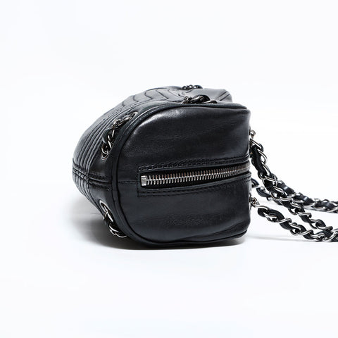 シャネル CHANEL 8番台 2003-2004 ラムスキン チェーン ショルダーバッグ ブラック WS22652