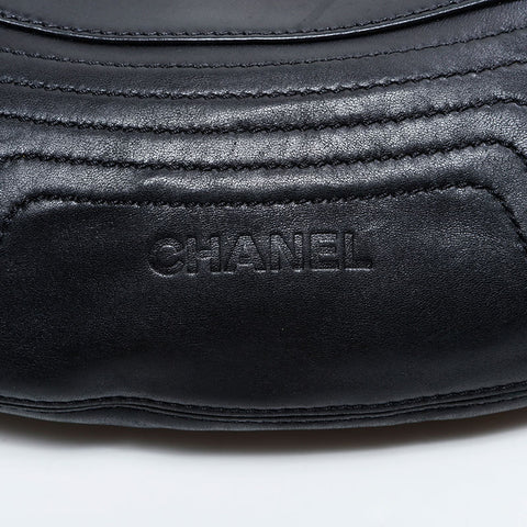 シャネル CHANEL 8番台 2003-2004 ラムスキン チェーン ショルダーバッグ ブラック WS22652