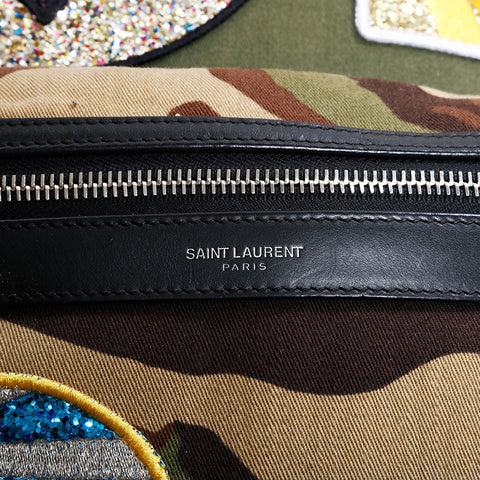 イヴ・サンローラン YVES SAINT LAURENT ナイロン 刺繍 迷彩 カモ リュック・デイパック カーキ WS22655