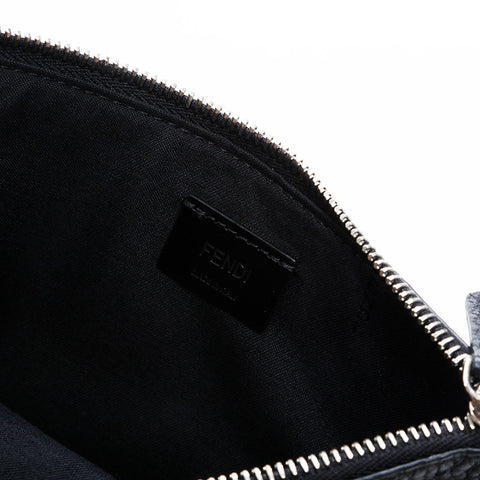 FENDI Leather Mamma Bucket Phone Case Shoulder Bag black WS22657