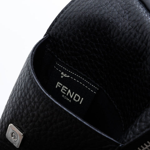 FENDI Leather Mamma Bucket Phone Case Shoulder Bag black WS22657