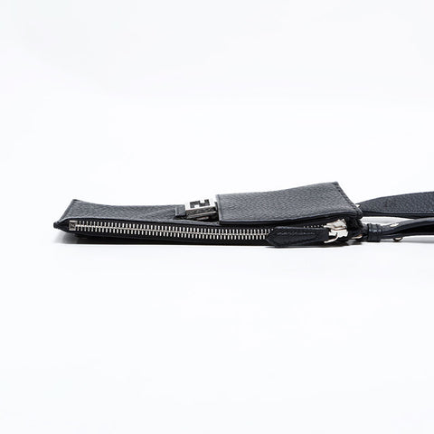 FENDI Leather Mamma Bucket Phone Case Shoulder Bag black WS22657